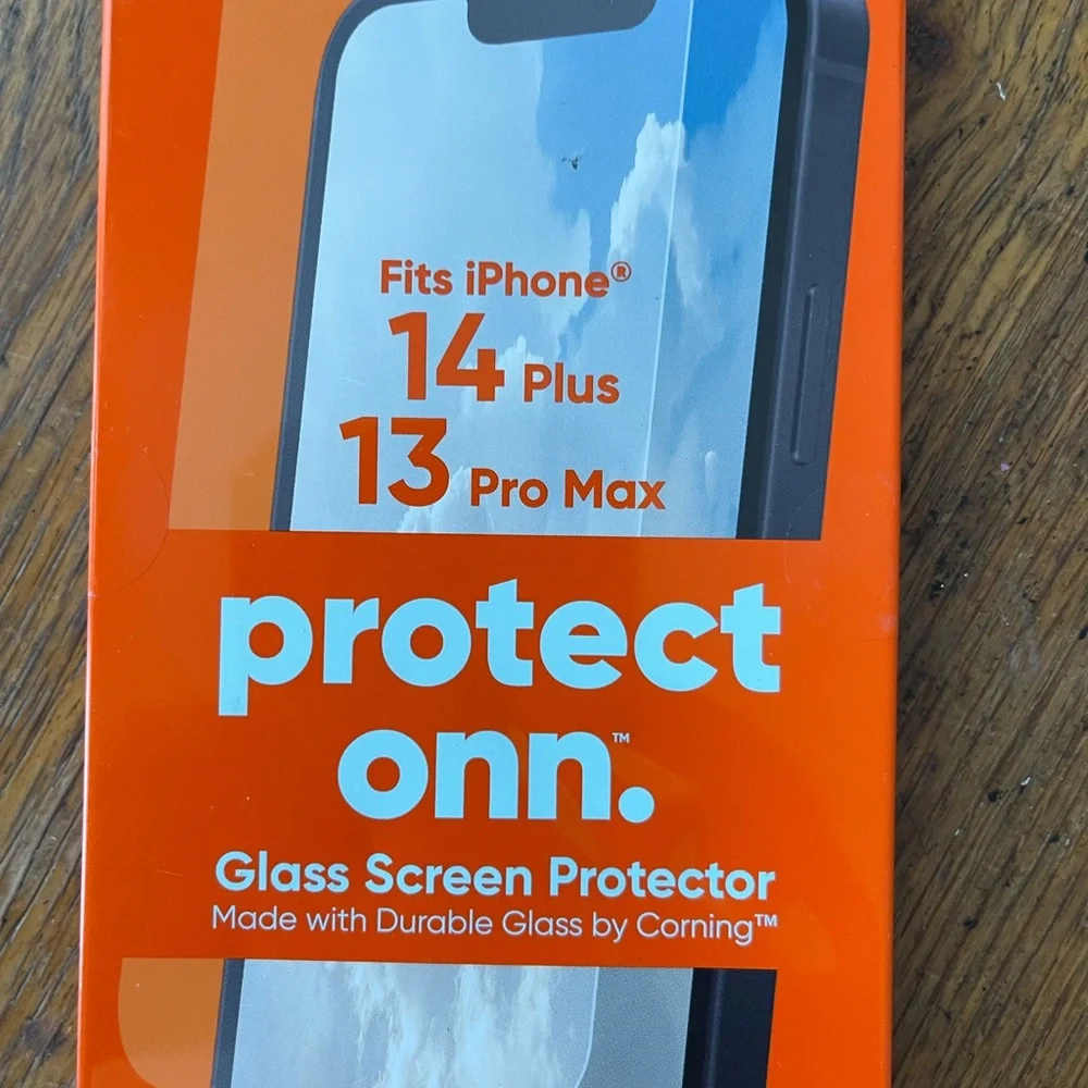 Protect Onn Orange Glass Screen Protector for iPhone 14 Plus and 13 Pro Max